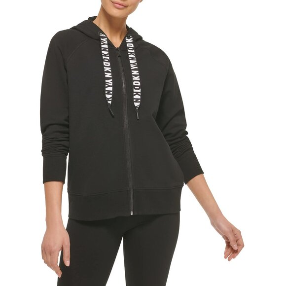 Performance Fleece Hoodie Full Zip Drawstring Chic Activewear Oversized